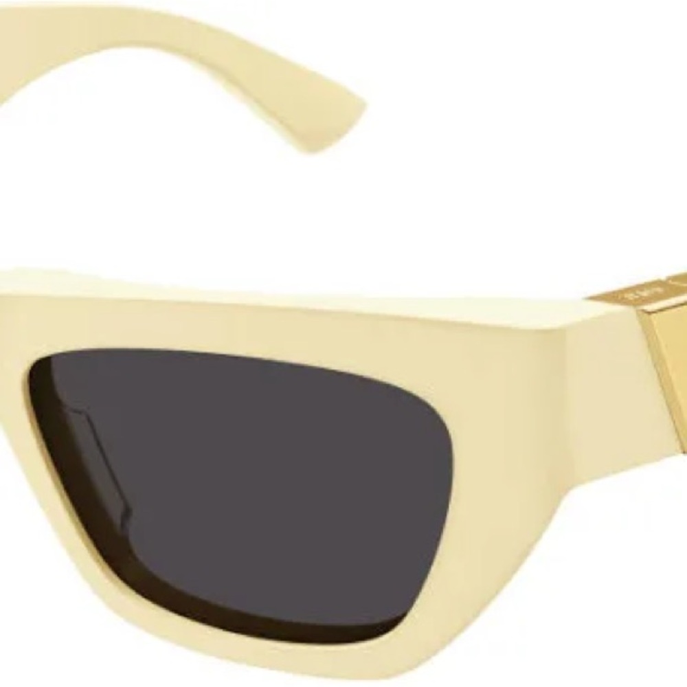 Bottega Veneta Cream Sunglasses with Gold Accents - Picture 3 of 6